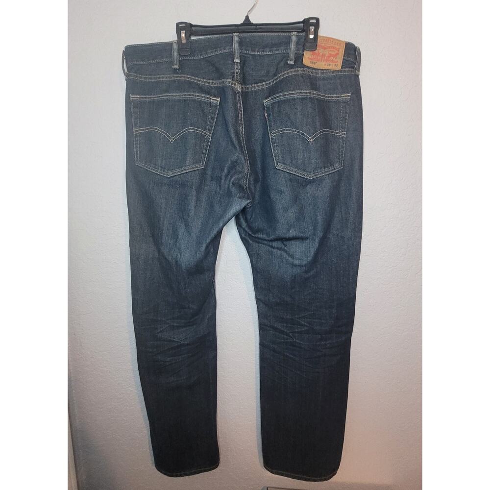 Levi's 559 Mens Dark Wash Jeans Denim Size 38x32 100% Cotton DETACHED BELT LOOP - Picture 5 of 15